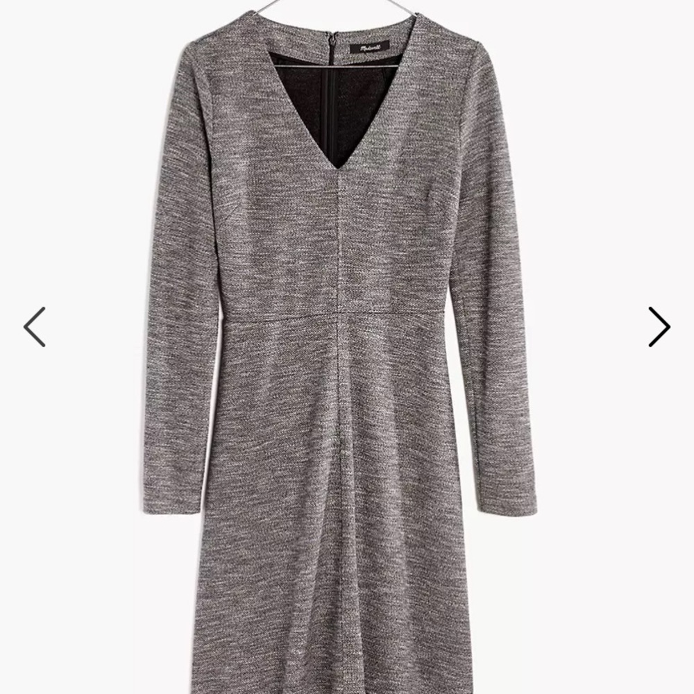 Madewell Bridgewalk V-Neck Long Sleeve Dress Size 10 - Picture 3 of 8